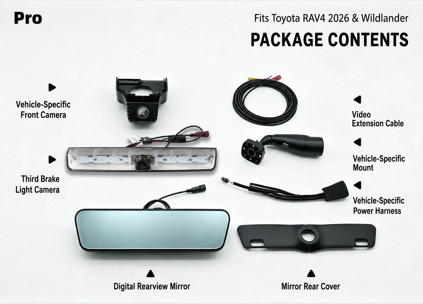 Pro package contents for Toyota RAV4
